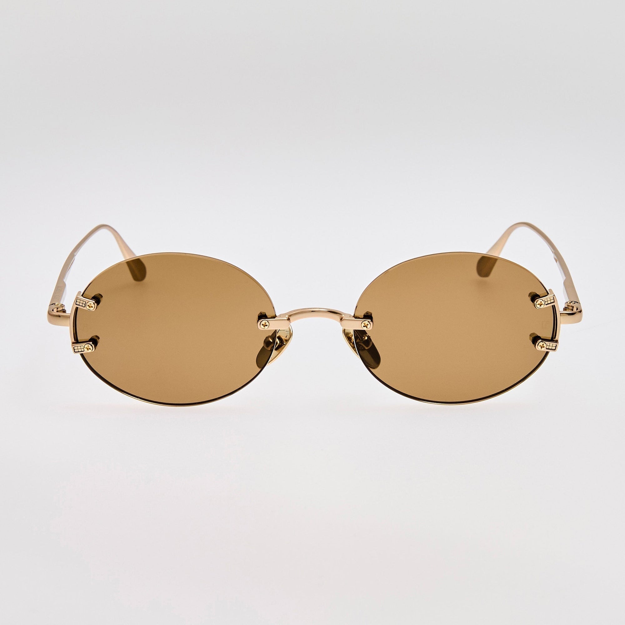 Stella Sunglasses in 22K Gold and Brown