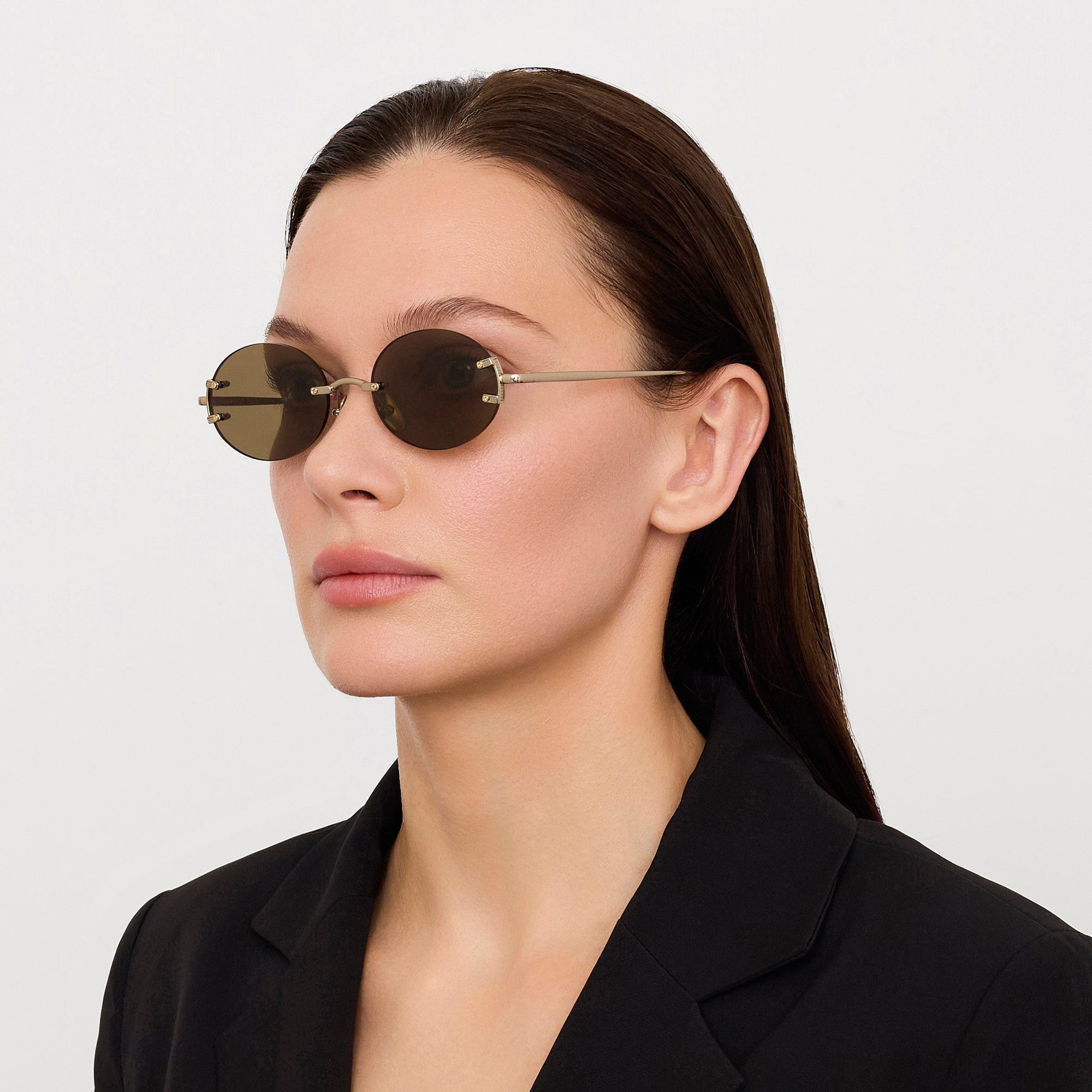 Stella Sunglasses in 22K Gold and Brown