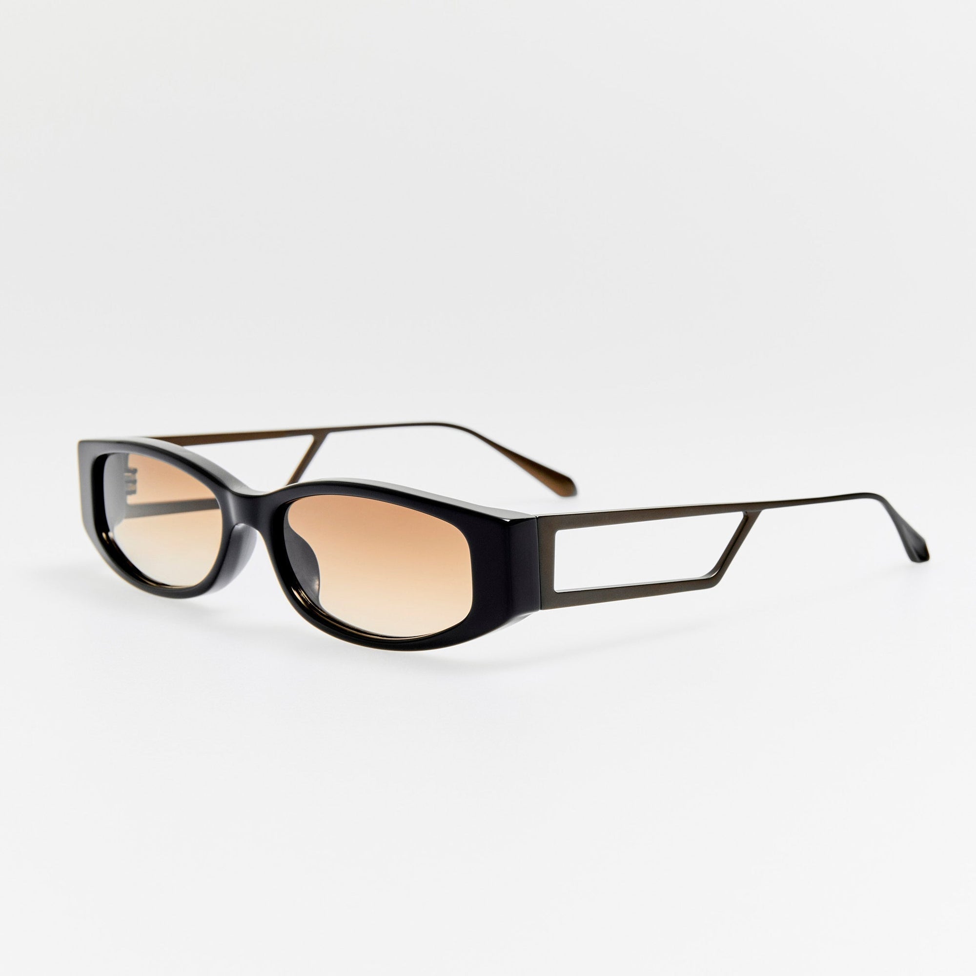 Susie Vista Temple Sunglasses in Black and Mocha Lens