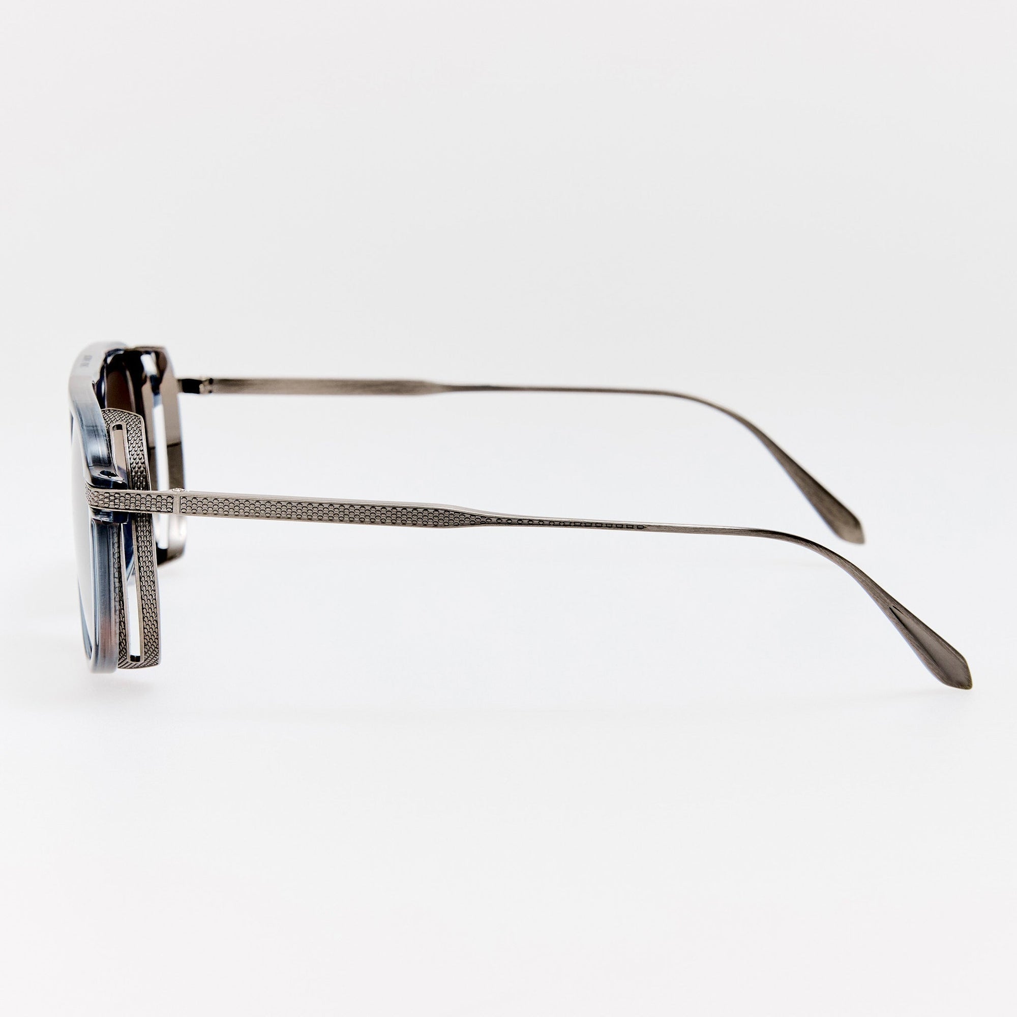 Sutton Explorer Sunglasses in Antique White Gold and Navy