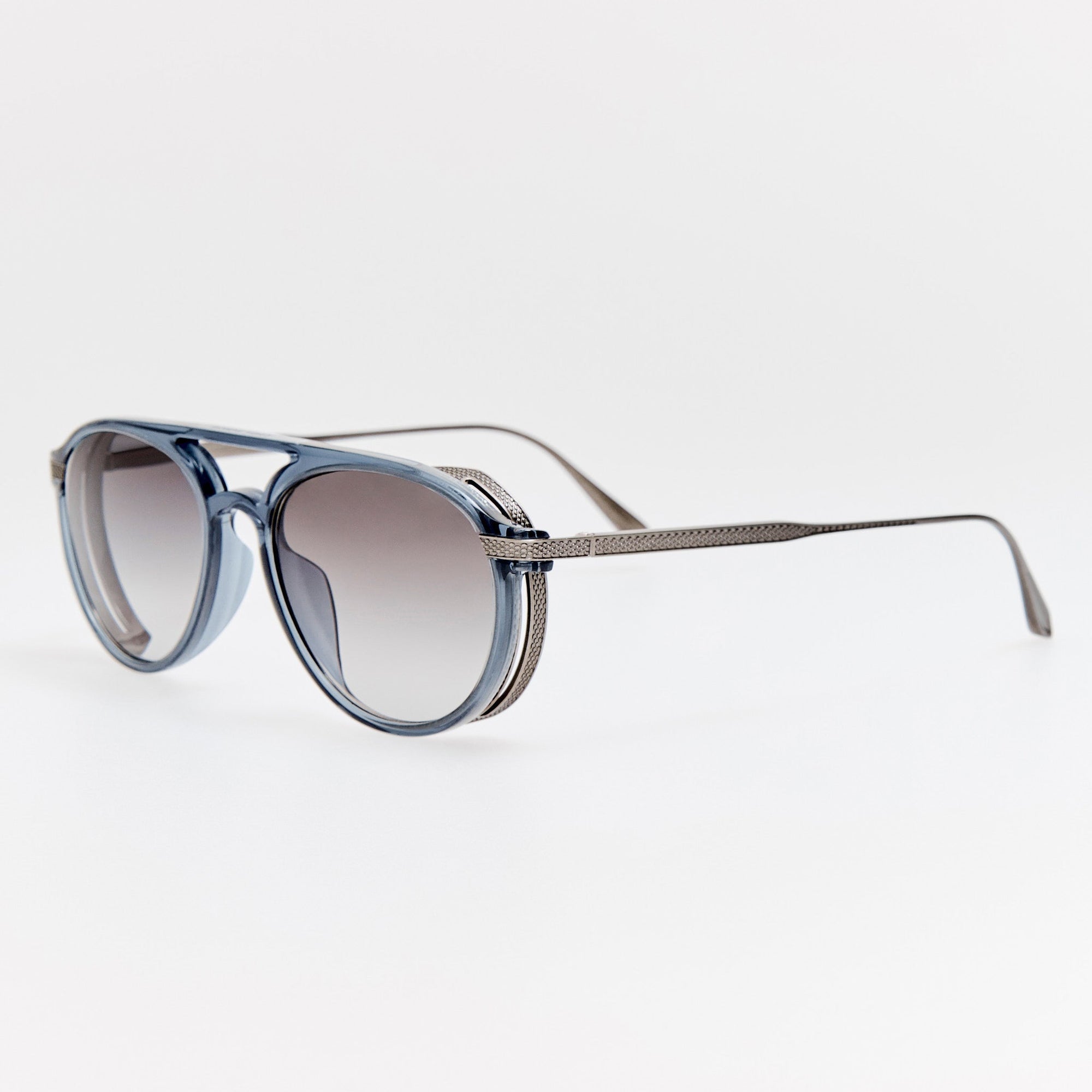 Sutton Explorer Sunglasses in Antique White Gold and Navy
