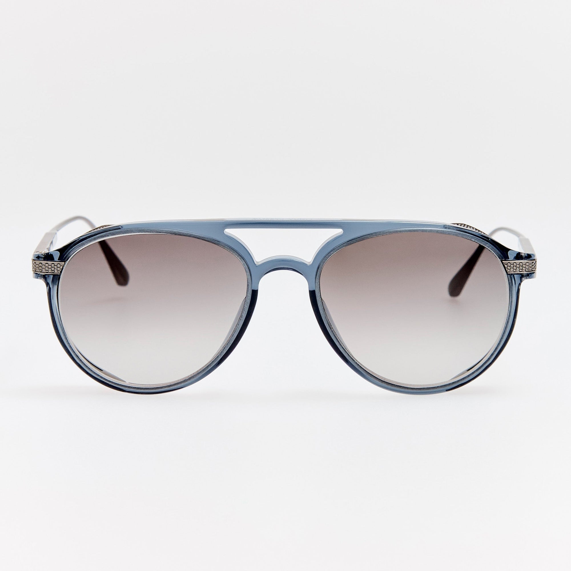 Sutton Explorer Sunglasses in Antique White Gold and Navy