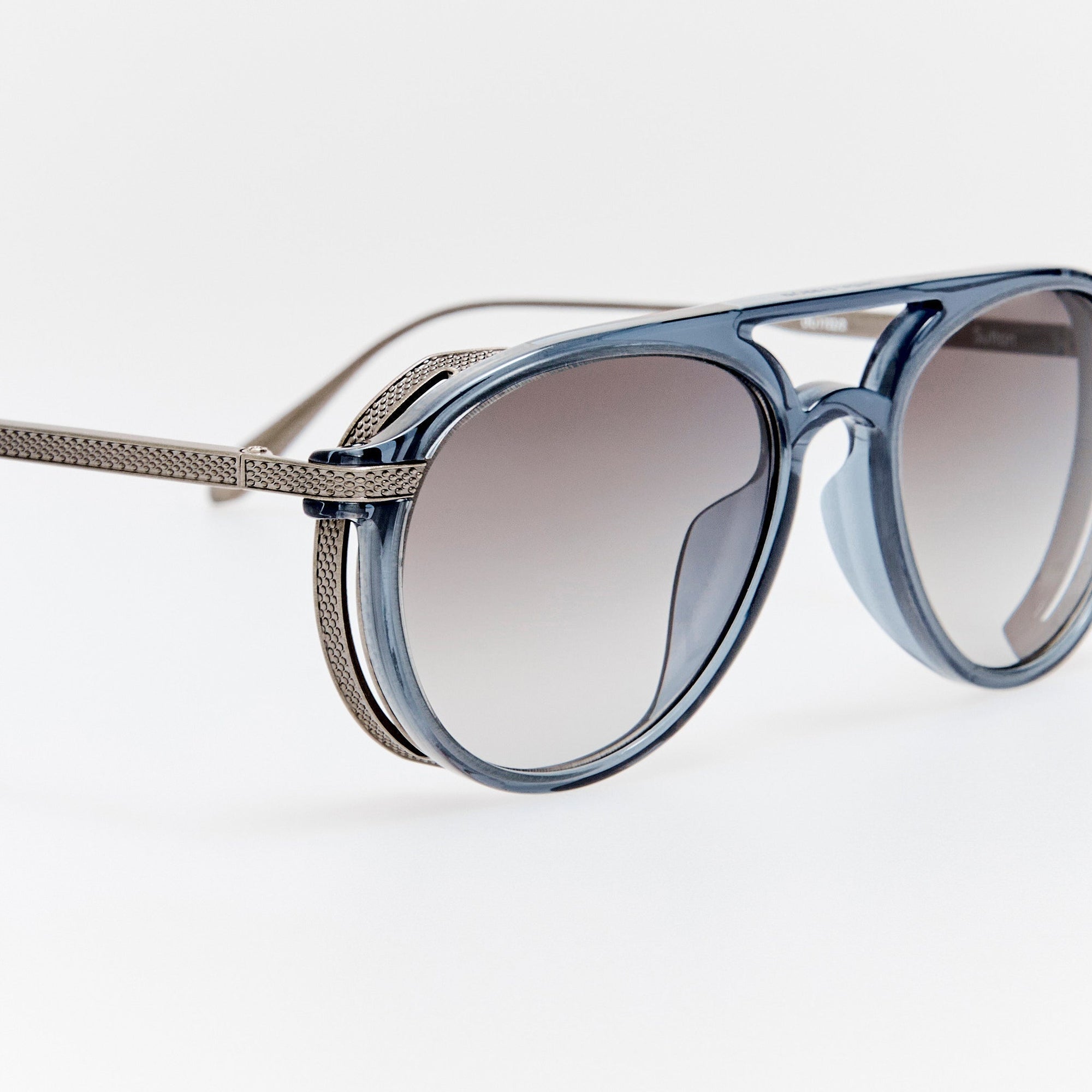 Sutton Explorer Sunglasses in Antique White Gold and Navy