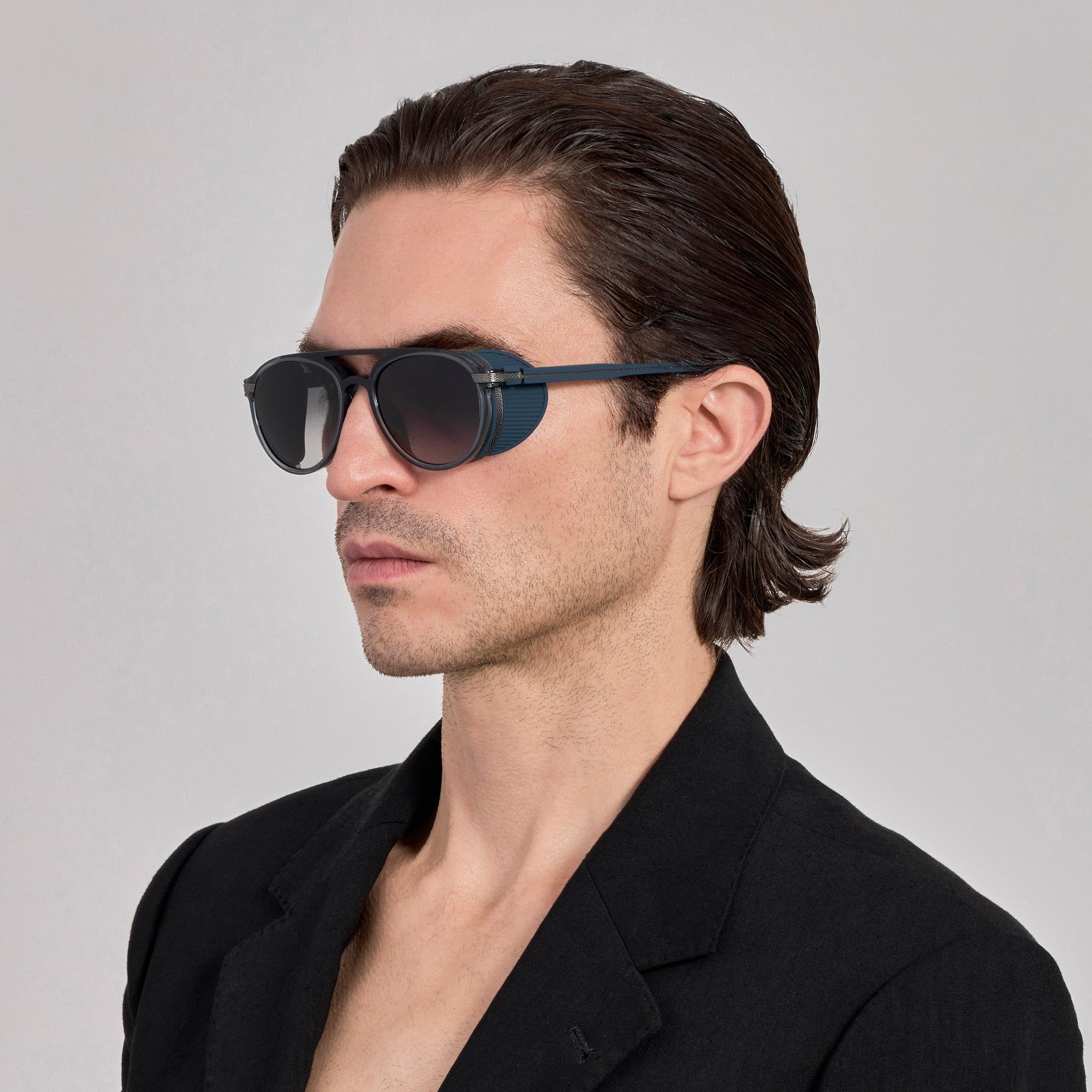 Sutton Explorer Sunglasses in Antique White Gold and Navy