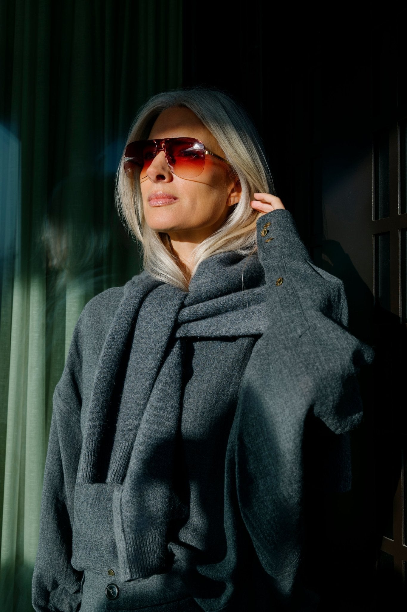 Taya Sunglasses in 22K Gold and Red