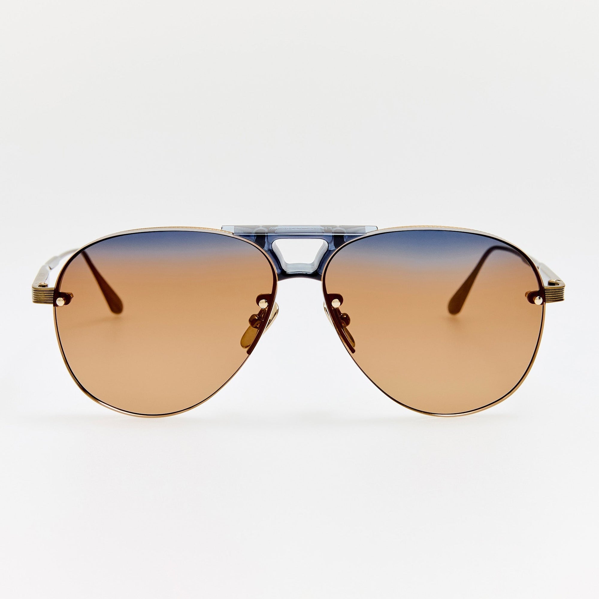 Taya Sunglasses in Antique Gold and Navy