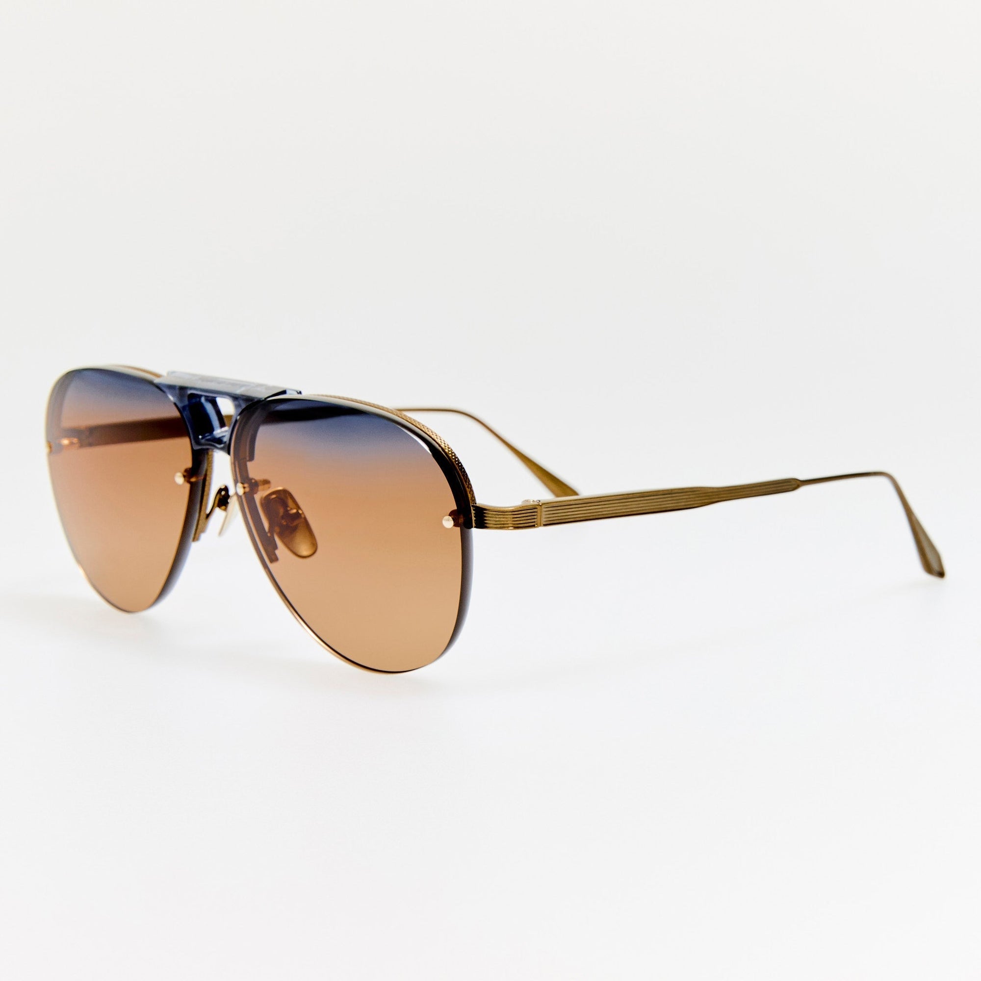 Taya Sunglasses in Antique Gold and Navy