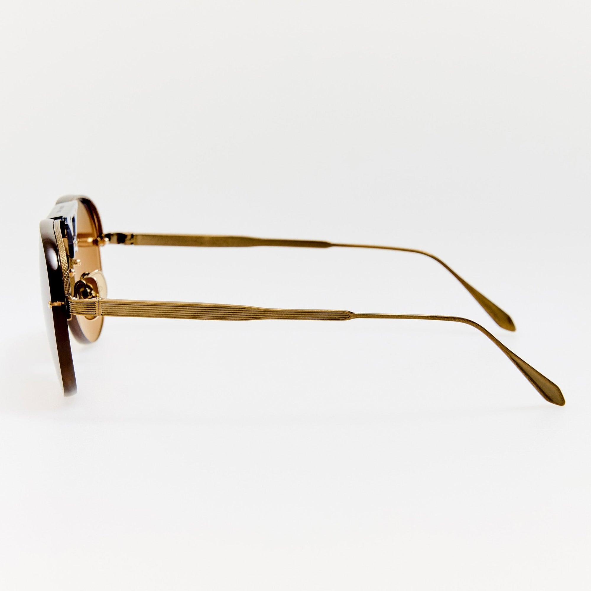 Taya Sunglasses in Antique Gold and Navy