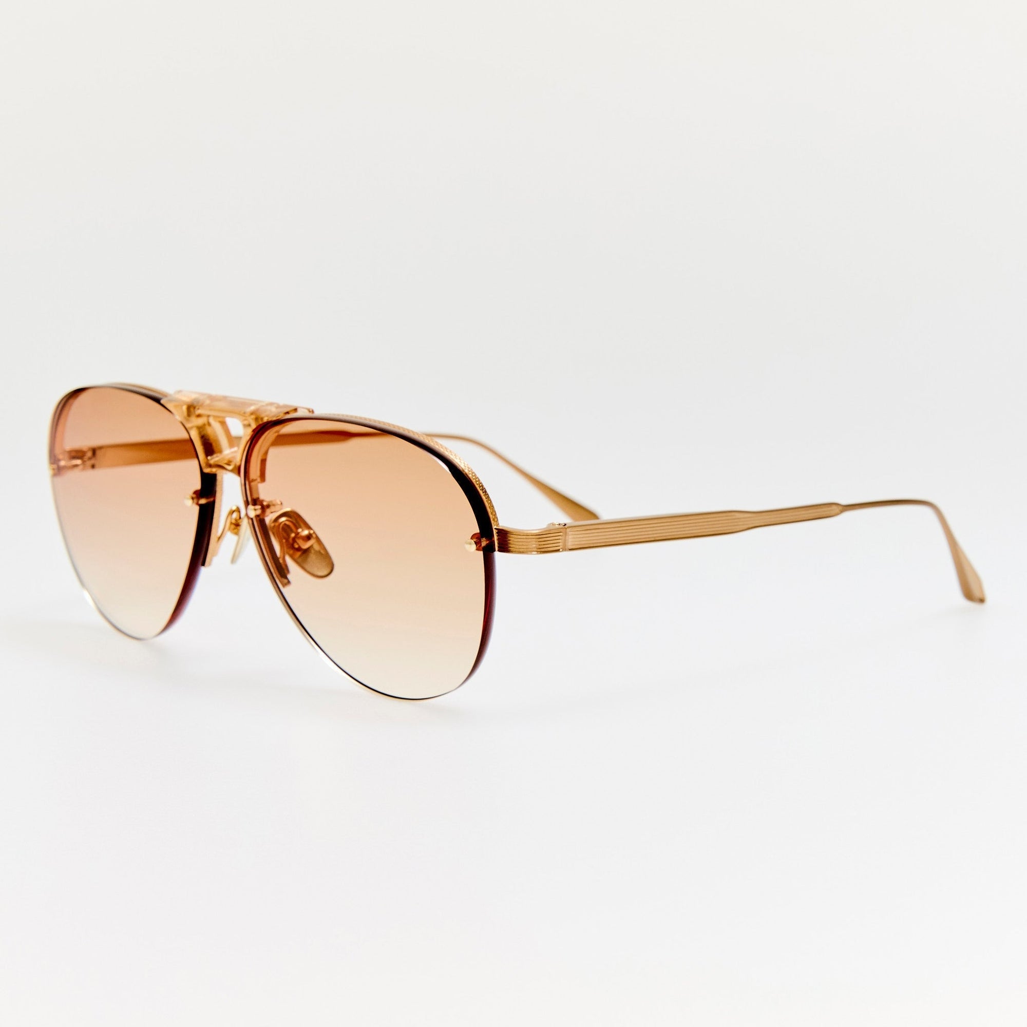 Taya Sunglasses in Matt Champagne and Camel