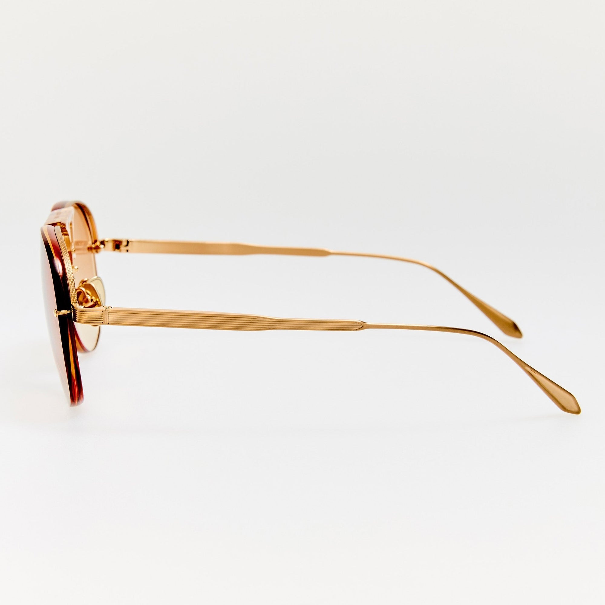 Taya Sunglasses in Matt Champagne and Camel