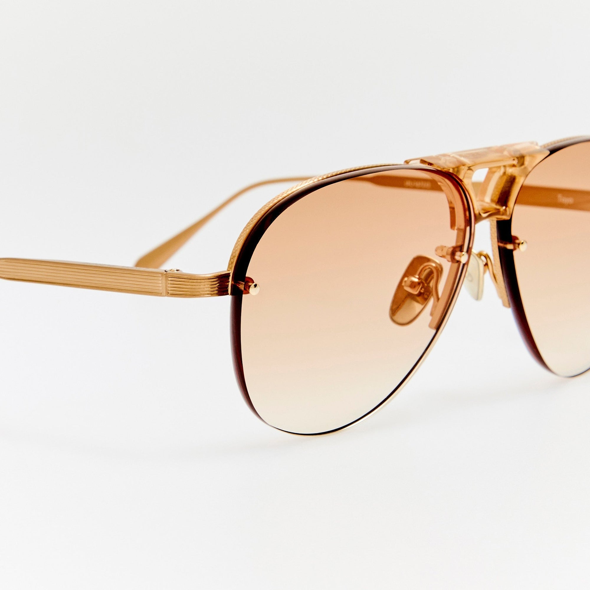 Taya Sunglasses in Matt Champagne and Camel