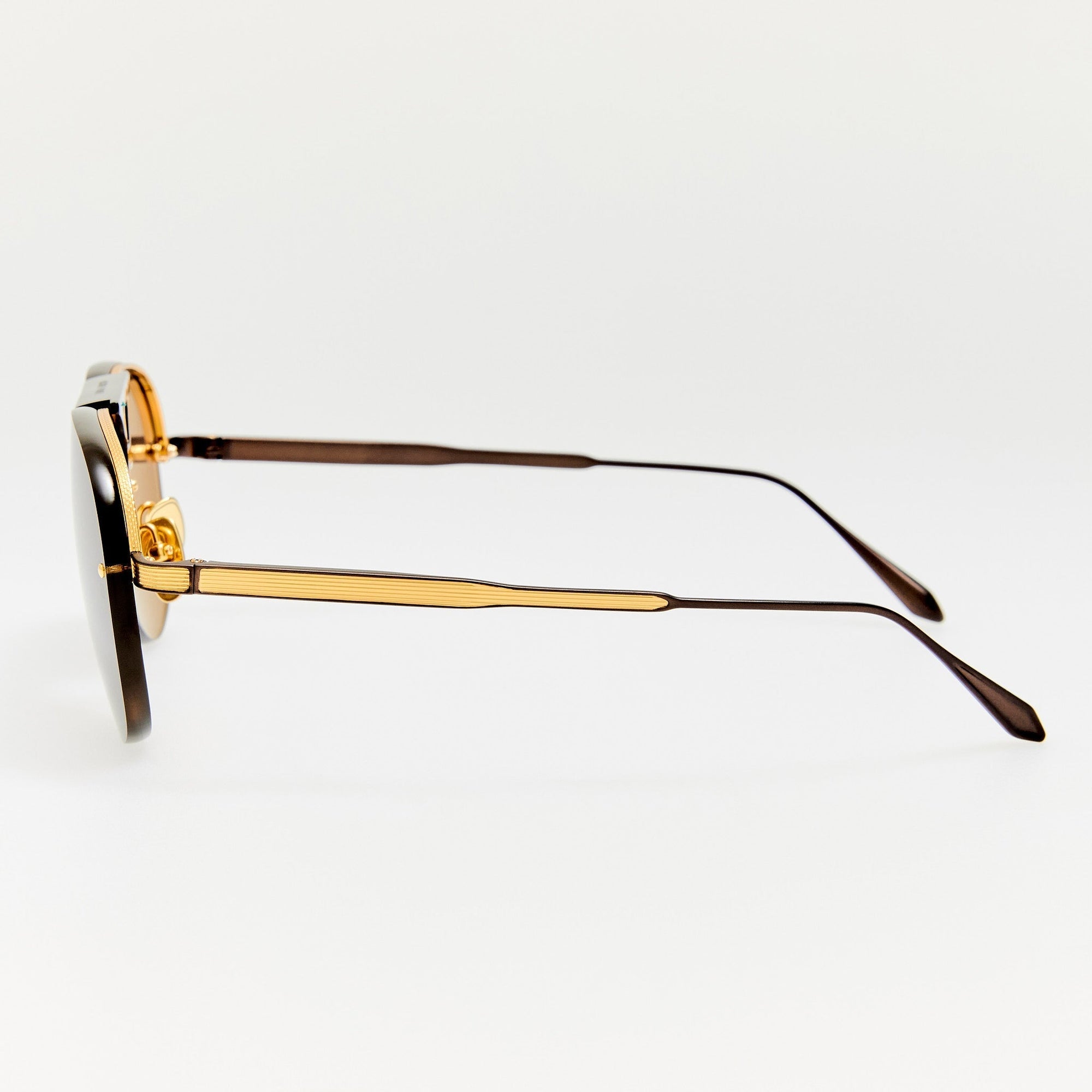 Taya Sunglasses in Matt Nickel and Black
