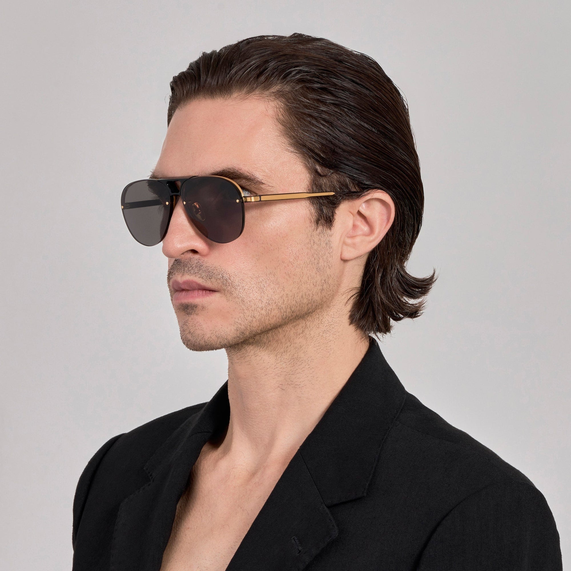 Taya Sunglasses in Matt Nickel and Black