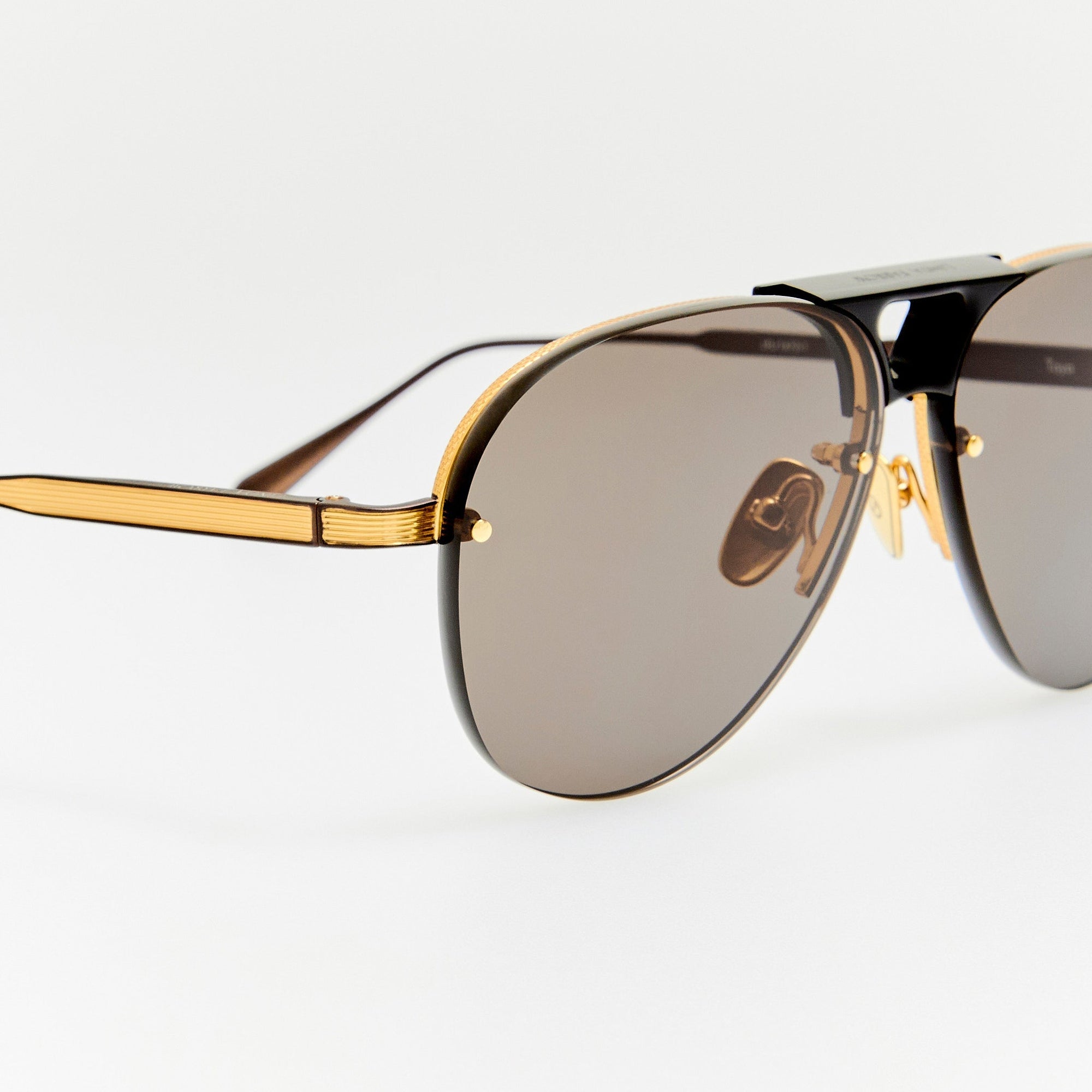 Taya Sunglasses in Matt Nickel and Black