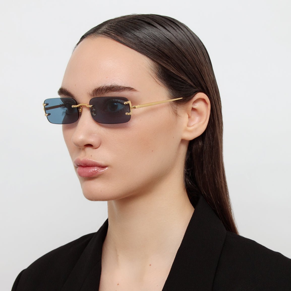 Taylor Sunglasses in 22K Gold and Aqua