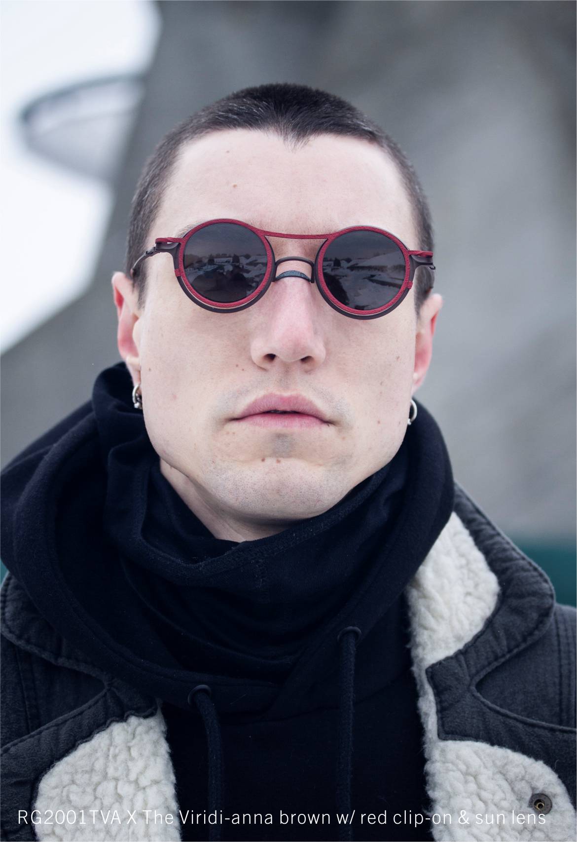 RG2001TVA brown w/ red concrete clip-on &amp; sun lens