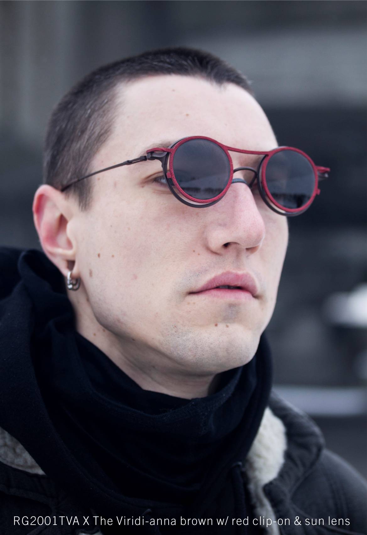 RG2001TVA brown w/ red concrete clip-on &amp; sun lens