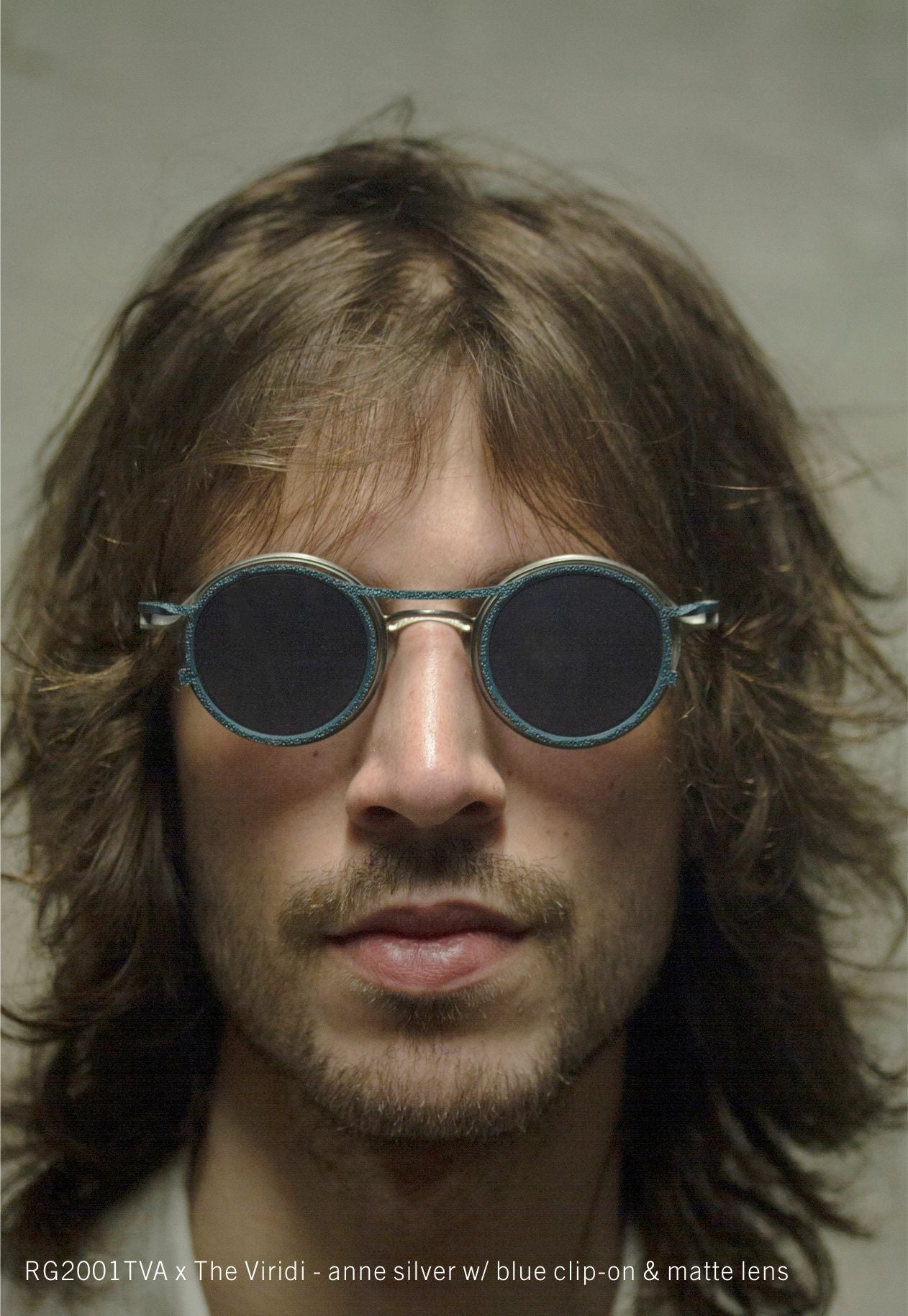 RG2001TVA silver w/ blue concrete clip-on &amp; matte mirror lens