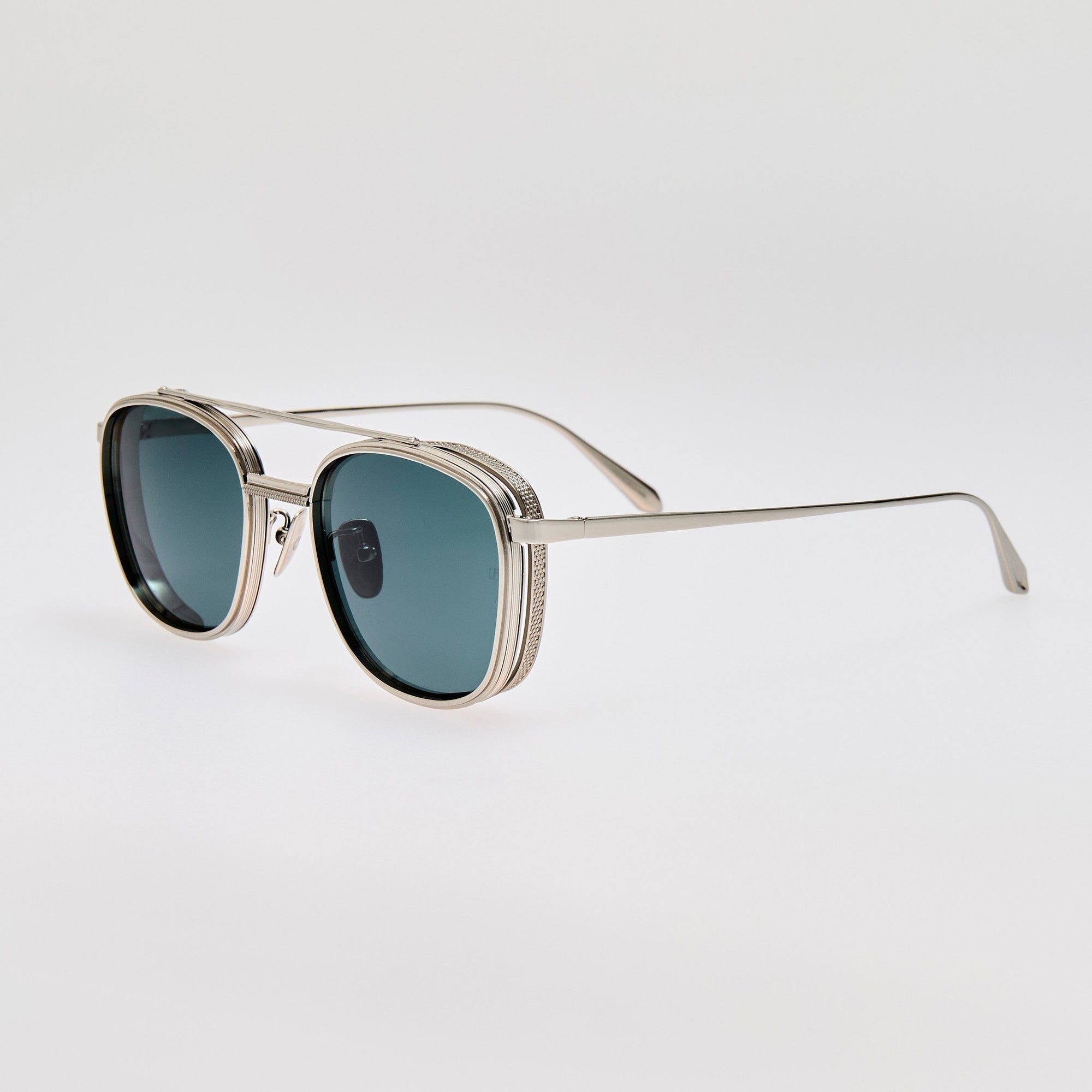 Varo Sunglasses in 22K White Gold and Green