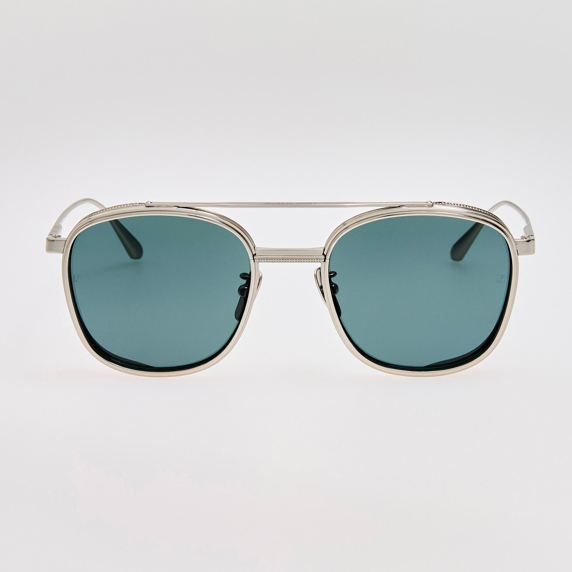 Varo Sunglasses in 22K White Gold and Green