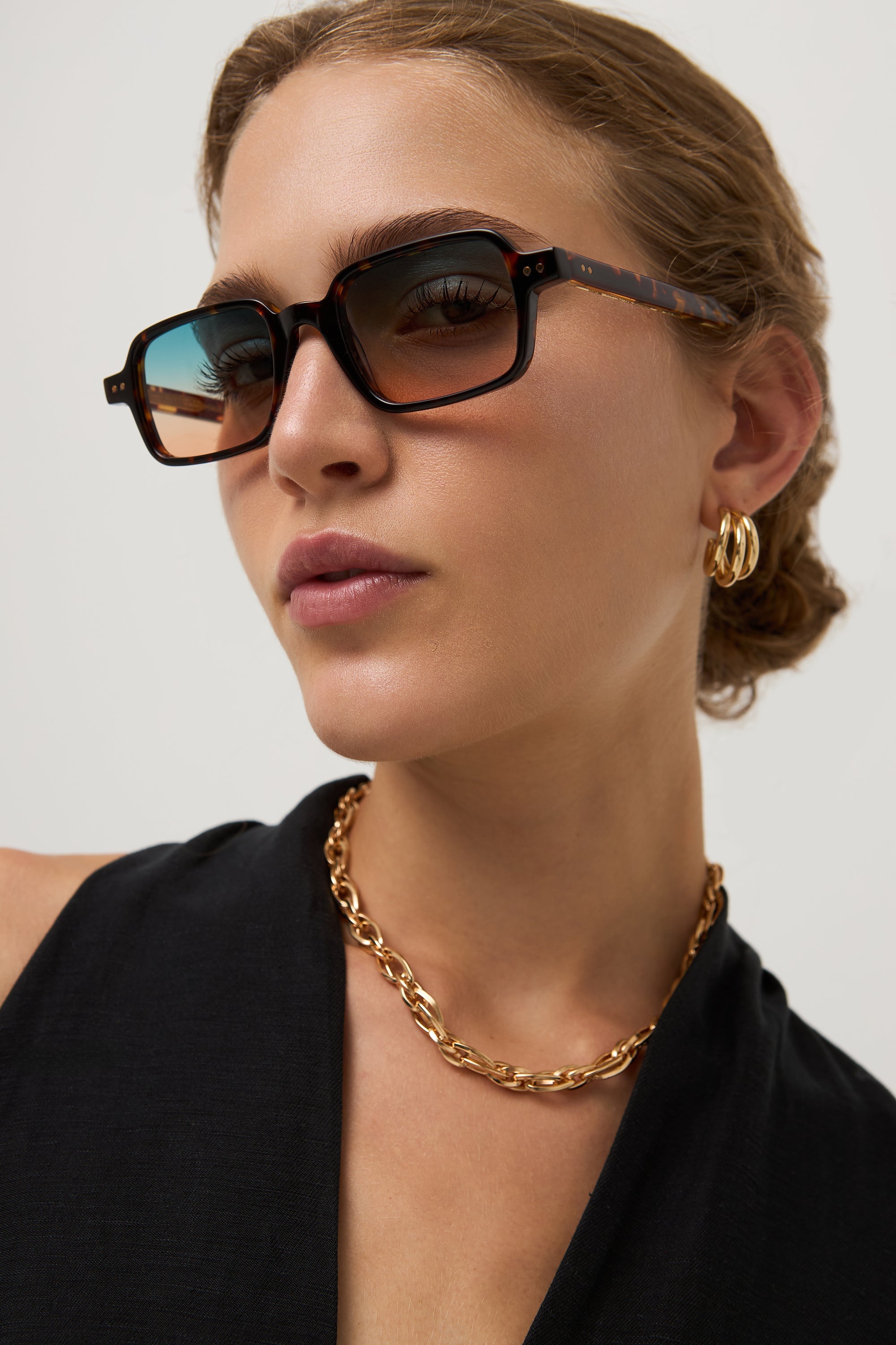 Zoe - Tortoise - 28 Dark Blue Orange Degrade